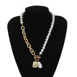 IngeSight.Z Punk Imitation Pearl Choker Necklace