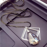 Women Pendant Necklaces Drop Long Paragraph Sweater Chain  Decorative Crystal Necklace Pendant