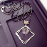 Women Pendant Necklaces Drop Long Paragraph Sweater Chain  Decorative Crystal Necklace Pendant