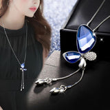 Women Pendant Necklaces Drop Long Paragraph Sweater Chain  Decorative Crystal Necklace Pendant