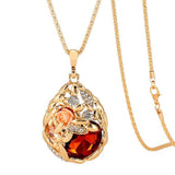 Women Pendant Necklaces Drop Long Paragraph Sweater Chain  Decorative Crystal Necklace Pendant