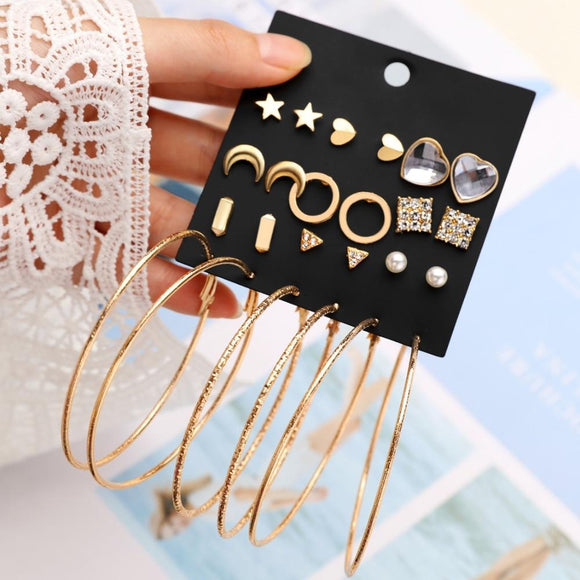 Hesiod New Earrings Sets Gold Silver Small