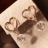 Korean Jewelry Zircon Pearl Heart Crystal