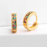 FLOLA Rainbow Gothic Cross Earrings Gold