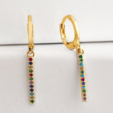 FLOLA Rainbow Gothic Cross Earrings Gold