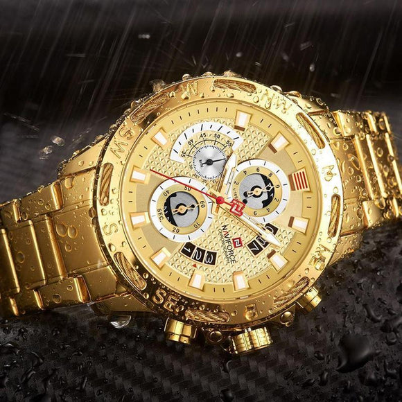 NAVIFORCE Men Watches Gold Stainless