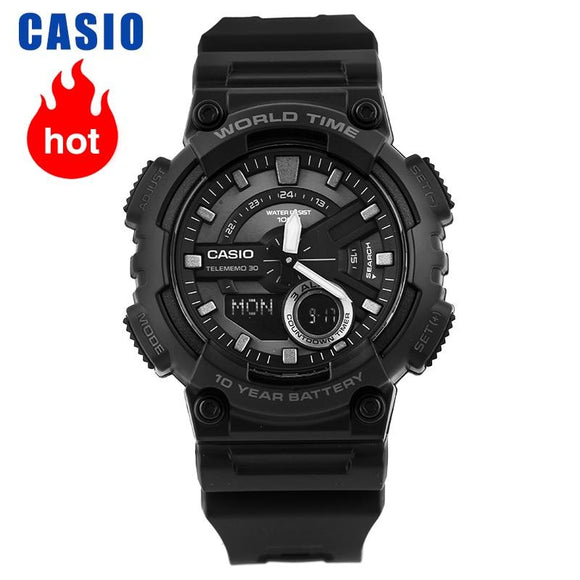 Casio watch sports series Fashion dual display multi-function electronic men's watch AEQ-110W-1B