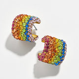 Women CZ Rainbow Earrings Cubic Zirconia