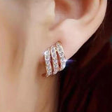 Hot Crystal Flower Stud Earrings for Women