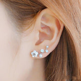 Hot Crystal Flower Stud Earrings for Women