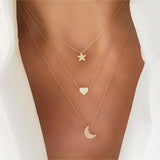 17KM Fashion Multilayer Gold Eyes Necklace
