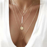 17KM Fashion Multilayer Gold Eyes Necklace