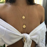 17KM Fashion Multilayer Gold Eyes Necklace