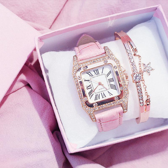 Square Luxury Diamond Women Watches
