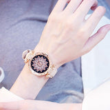 Bracelet set Starry Sky Ladies Bracelet Watch Casual Leather Quartz Wristwatch
